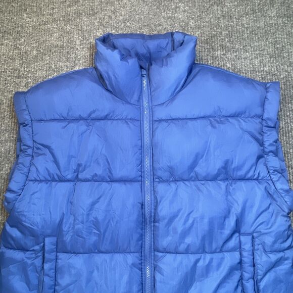 FP Movement Free People Womens Size Large In A Bubble Puffer Vest Blue NEW - Picture 2 of 15